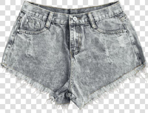 Distressed Hip Pockets Ripped Jeans Frayed Hem Bleach   Shorts  HD Png Download