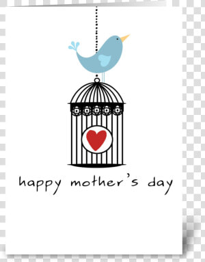 Mother S Day Birdcage With Heart Greeting Card   Graphic Design  HD Png Download