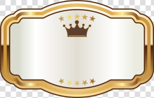 White Label With Gold Crown Png Clipart Image   Black And Gold Crown Labels  Transparent Png