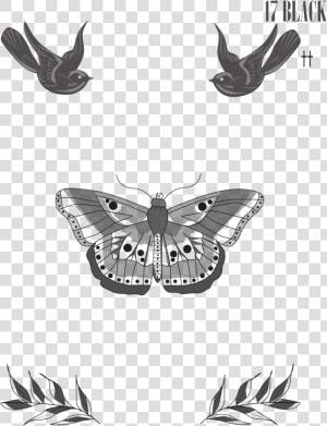 Swallow Tattoo T shirt One Direction   Harry Styles Butterfly Tattoo Png  Transparent Png