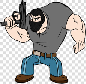 Thief  Robber Png   Cartoon Thief With Gun  Transparent Png