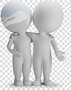 Png Of Two People Hugging   3d Small People Friend  Transparent Png