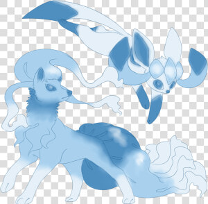 Alolan Ninetales And Shiny Glaceon   Alolan Ninetales And Glaceon  HD Png Download