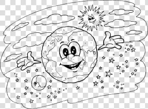 Desenho Sol Para Colorir   Earth Sun And Moon To Color  HD Png Download