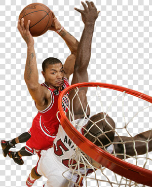 Derrick Rose Dunk On Lebron  HD Png Download