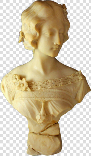 Marble Sculpture Of A Young Lady By A   Bust  HD Png Download