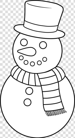 Colorable Christmas Snowman   Snowman Clipart Black And White  HD Png Download