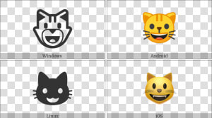 Smiling Cat Face With Open Mouth On Various Operating  HD Png Download