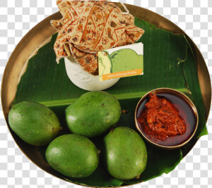 Mango Pickle  Guntur Food   Banana Leaf Rice  HD Png Download