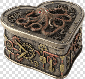 Steampunk Octopus Heart Trinket Box   Octopus  HD Png Download