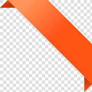 Corner Ribbon02 Orange   Corner Ribbon Free Vector  HD Png Download