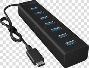 0 Type C  7 Port Hub Usb Type A Icybox Ib Hub1700 C3   Usb 3 0 Hub Type C  HD Png Download