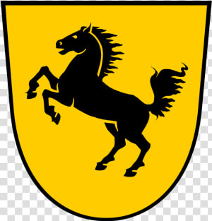 Coat Of Arms Of Stuttgart   Blue Mustang Horse Cartoon  HD Png Download