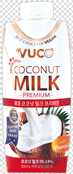 Vuco Premium Coconut Milk 330 Ml Drink Aseptic Coconut   Juicebox  HD Png Download