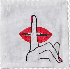 Front Image Cocktail Napkin Lips   Napkin  HD Png Download