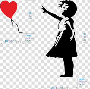   Banksy Balloon Girl Wall Sticker   Png Download   Banksy Girl With Balloon Silhouette  Transparent Png