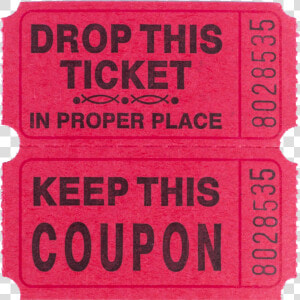 Double Roll Raffle Tickets Single   Buy Raffle Tickets Red  HD Png Download