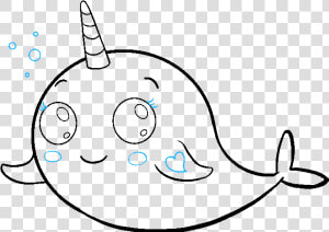 How To Draw Cute Narwhal   Narwhals Drawn  HD Png Download