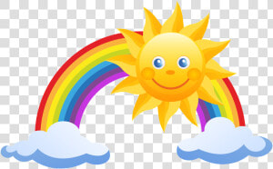 Free Rainbow And Sun Clipart   Sun And Rainbow Png  Transparent Png