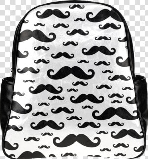 Black Handlebar Mustache   Moustache Pattern Multi pockets   Mosstache Bags  HD Png Download