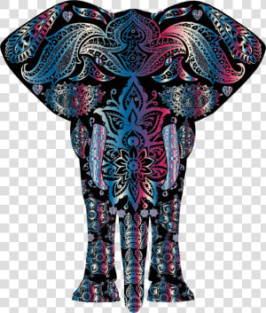 Bejeweled Floral Pattern Elephant Clip Arts   Mandala Colorful Elephant Art  HD Png Download