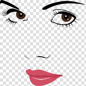 Drawing Eyelashes Lip   Woman Face Clipart Transparent Background  HD Png Download