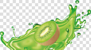 Kiwi In A Splash Of Green Water   Green Juice Splash Png  Transparent Png