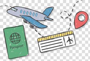 Abroad Painted Travel Hand Airline Passport Airplane   Transparent Background Travel Logo Png  Png Download