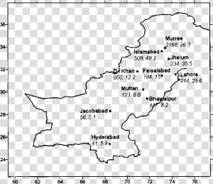 Meteorological Location Map Of Pakistan  HD Png Download