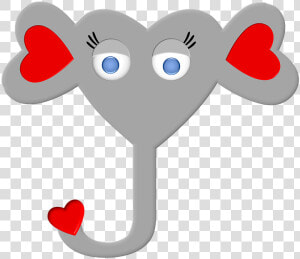 Elephant  Animal  Heart  Grey  Design  Love  Cute   Animaux En Coeur  HD Png Download