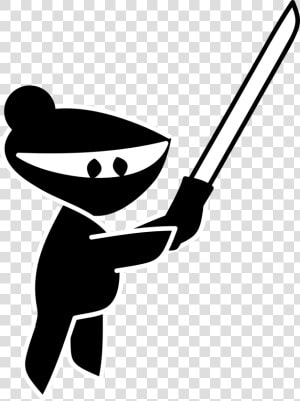 Ninja  Samurai  Sword  Cartoon  Warrior  Blade   Ninja Clip Art Black And White  HD Png Download