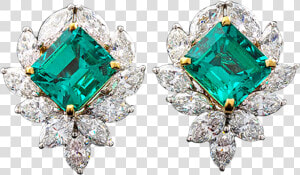 Colombian Emerald And Diamond Earrings    Png Download   Earrings  Transparent Png