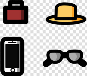 Travel Essentials Icons Carry on New Orleans Sunglasses  HD Png Download