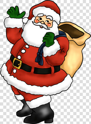 Christmas Santa And Reindeer Clipart   Santa Clipart  HD Png Download