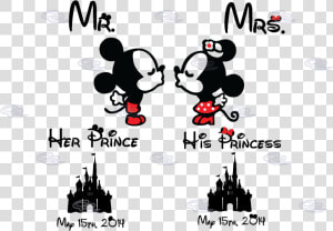 Mr Mrs Little Mickey Minnie Mouse Kiss His Princess   Minnie Y Mickey Png  Transparent Png