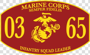 Marine Corps Infantry Squad Leader Red Mos Decal   Marine Corps  HD Png Download