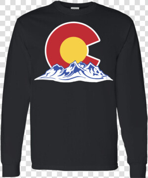 Colorado Mountain Silhouette Men S Long Sleeve Shirt   Long sleeved T shirt  HD Png Download