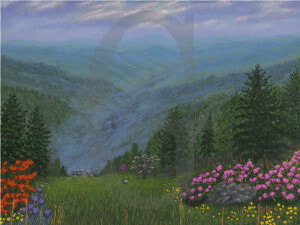 William Lee Golden Painting Smoky Mountain Spring   Smoky Mountain Spring Paintings  HD Png Download