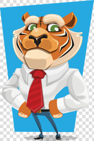 Tiger Business Animal Free Picture   Tiger In A Suit Cartoon  HD Png Download