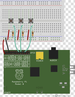 Connecting Three Buttons To Raspberry Pi   Raspberry Pi Battery Pin  HD Png Download