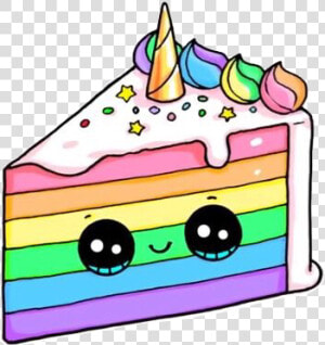  sticker  unicorn  emoji  cute  love  rainbow  cake stars   Kawaii Cute Rainbow Unicorn  HD Png Download