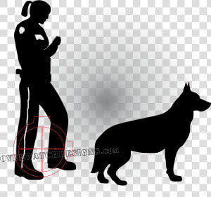 Female K9 Handler Silhouette  HD Png Download