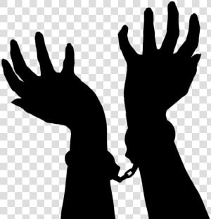 Silhouette  Hands  Handcuffs  Black  Human  Shadow   Sombra De Manos Png  Transparent Png