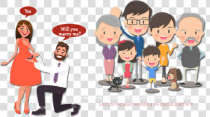 Cartoon Man Proposing To Woman   Png Download  Transparent Png