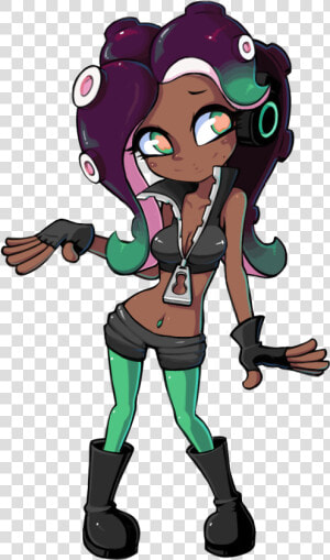 Cartoon fictional Character animated Art art   Draw Marina Splatoon 2  HD Png Download