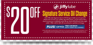 20  Off Oil Change Coupon   Jiffy Lube Coupon  20 Off 2019  HD Png Download