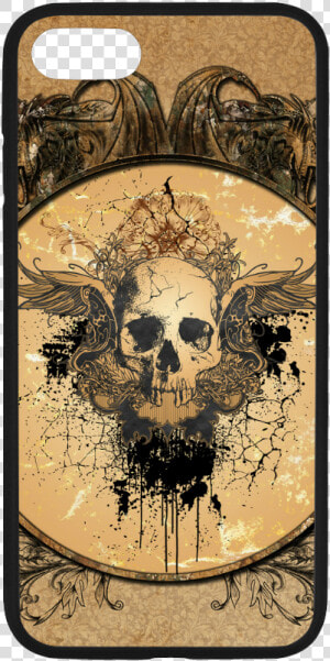 Awesome Skull With Wings And Grunge Rubber Case For   Mobile Phone Case  HD Png Download