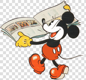 Mickey Mouse Reading Clipart   Classic Mickey Mouse Reading  HD Png Download