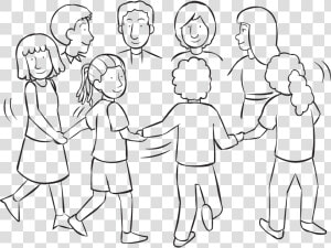 People Holding Hands In Circle Rotating Quickly As   People Holding Hands In Circle Drawing  HD Png Download