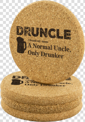 Druncle Round Cork Coasters   Calligraphy  HD Png Download